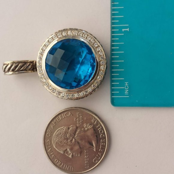 Sterling Silver Halo Cz Pendant Enhancer - Picture 13 of 14